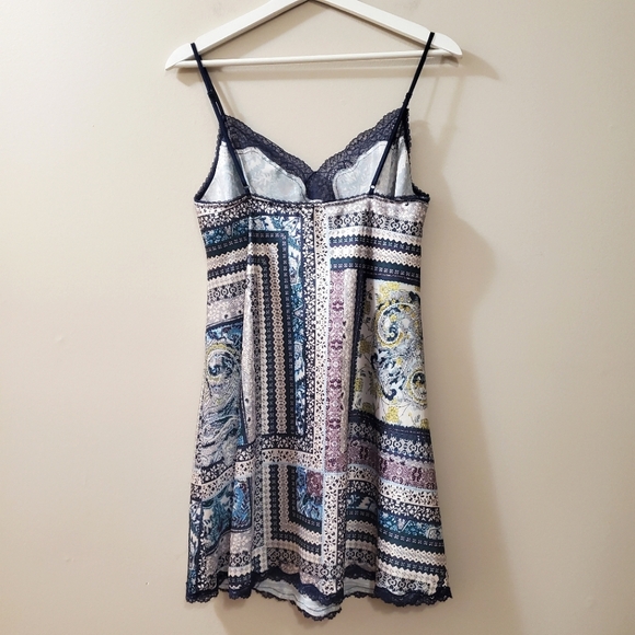 Victoria's Secret - Satin Patchwork Style Pattern Satin Slip Dress - Size L - Picture 6 of 7